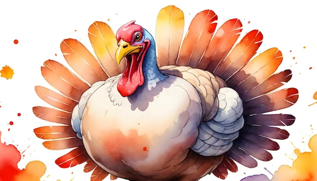 Hand drawn cartoon turkey illustration material