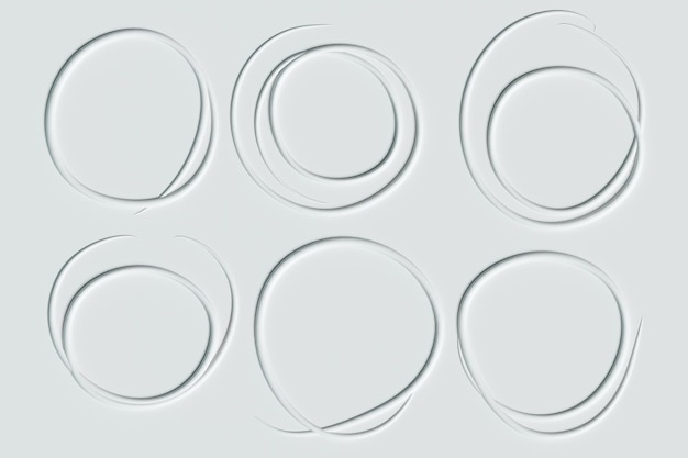 Hand drawn circles sketch frame Circular scribble doodle round circles for note 3d illustration