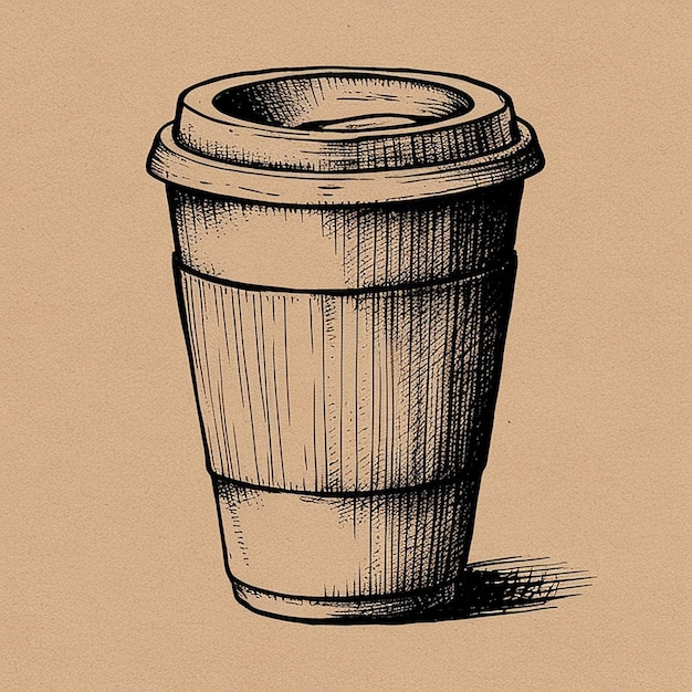 hand drawn coffee cup illustration