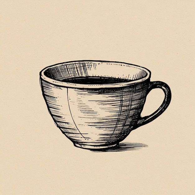 Photo hand drawn coffee cup illustration