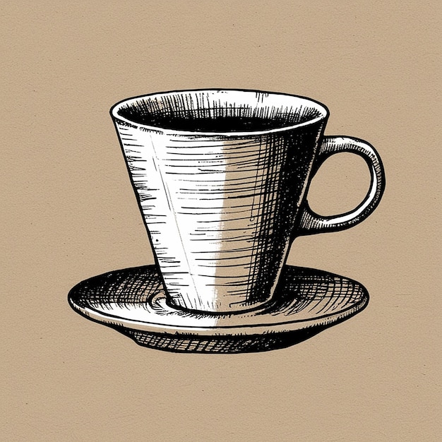 Photo hand drawn coffee cup illustration