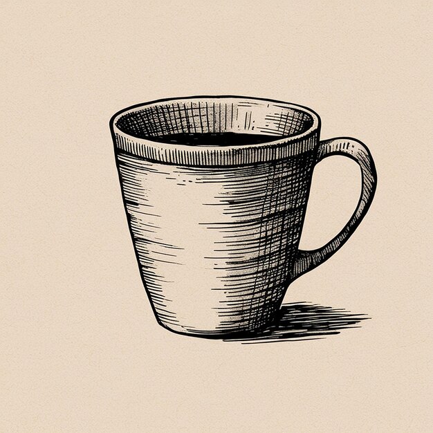 Photo hand drawn coffee cup illustration