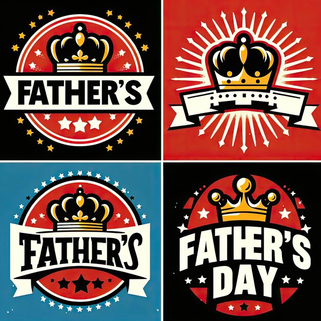 Hand drawn fathers day badges