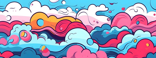 Hand drawn flat design abstract doodle background