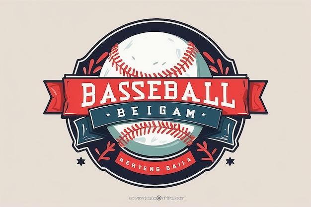 Hand Drawn Flat Design Baseball Logo