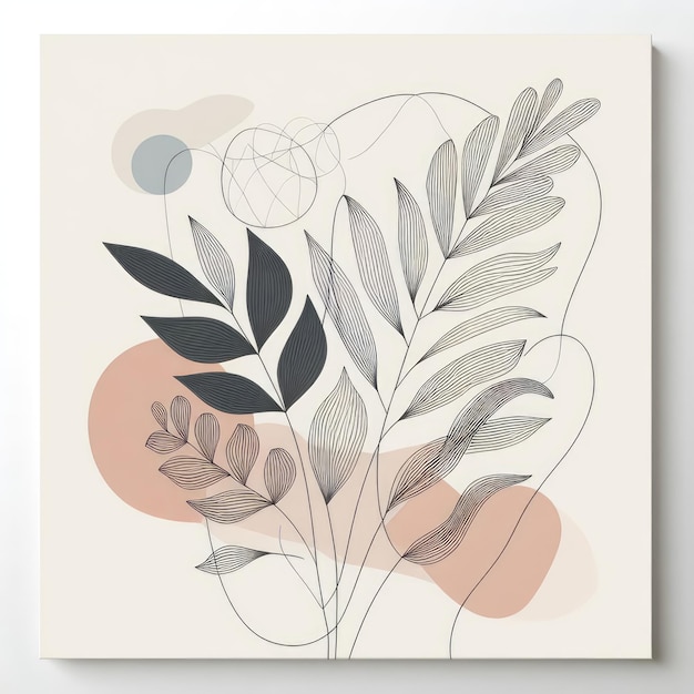 Hand drawn flat design boho wall art