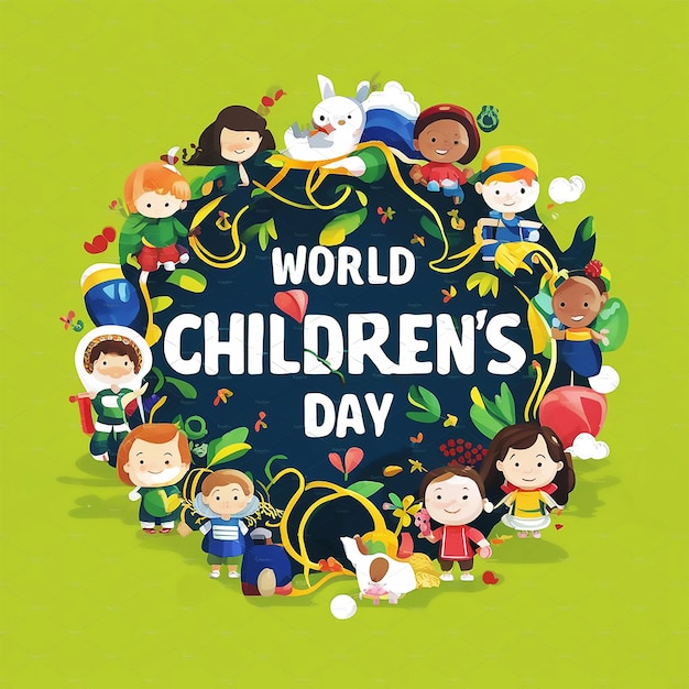 Photo hand drawn flat world childrens day background