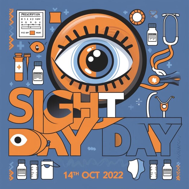 Photo hand drawn flat world sight day vertical flyer template