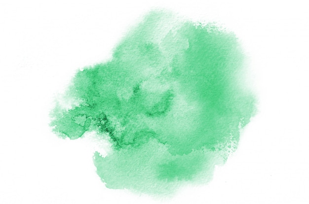 Hand drawn green watercolor shape