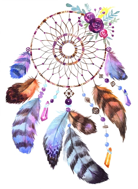 Hand drawn illustration of dreamcatcher