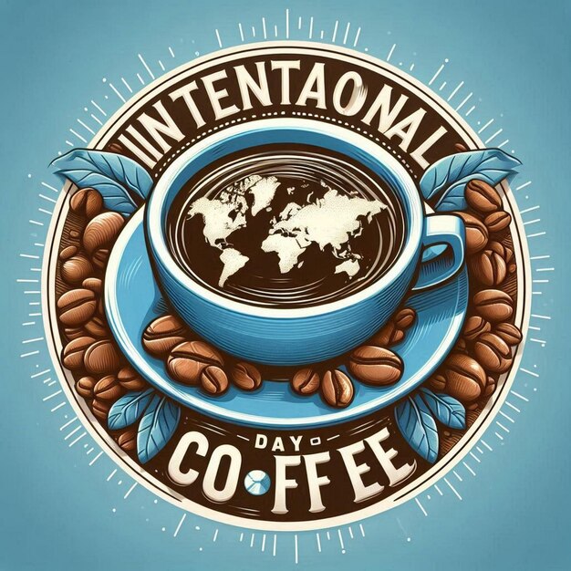 Photo hand drawn international day of coffee illustration