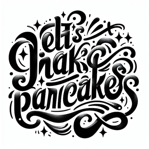 Photo hand drawn lettering lets make pancakes card invent greeting poster for pancake day shrovetide mardi gras