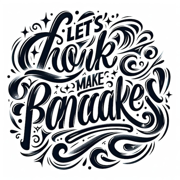 Photo hand drawn lettering lets make pancakes card invent greeting poster for pancake day shrovetide mardi gras