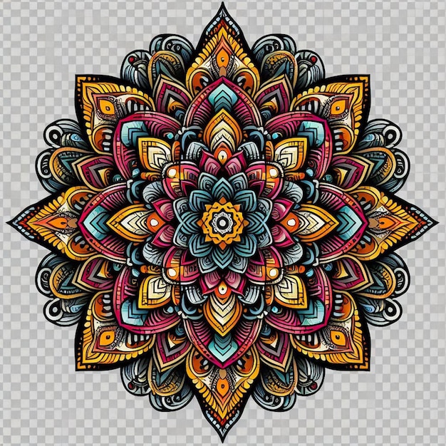 hand drawn mandala on a gray background