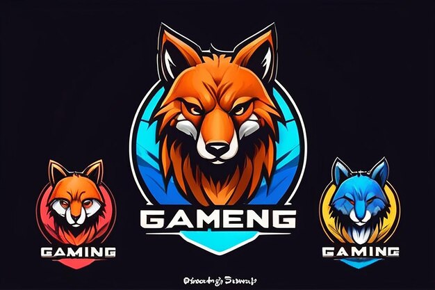 Photo hand drawn modern animal esport gaming team logo template