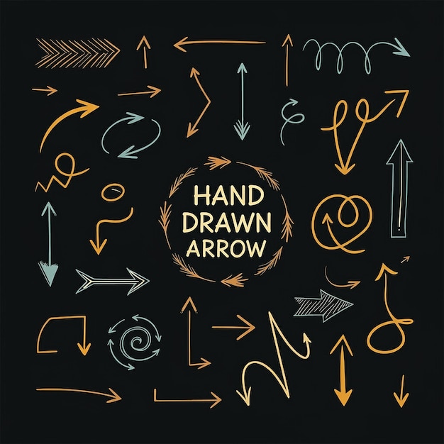 Photo hand drawn modern arrow collection with eye catchy illustration