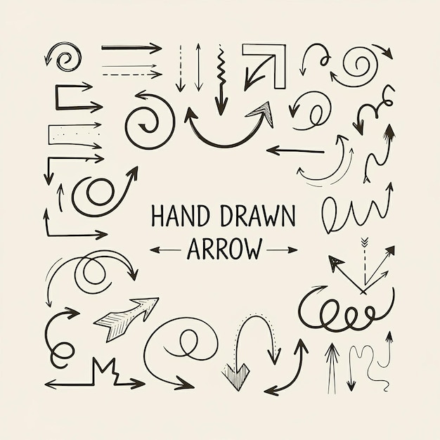 Photo hand drawn modern arrow collection with eye catchy illustration