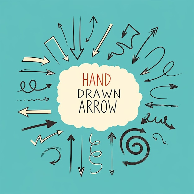 Photo hand drawn modern arrow collection with eye catchy illustration