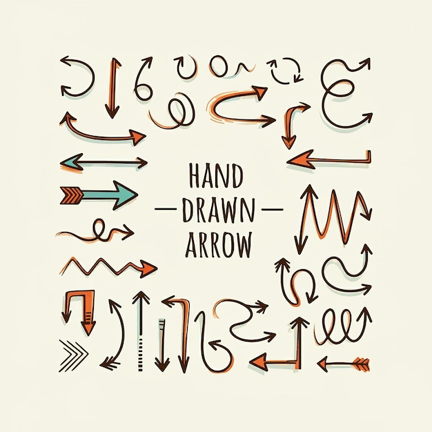 Photo hand drawn modern arrow collection with eye catchy illustration