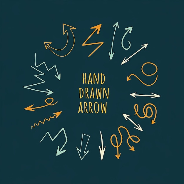 Photo hand drawn modern arrow collection with eye catchy illustration