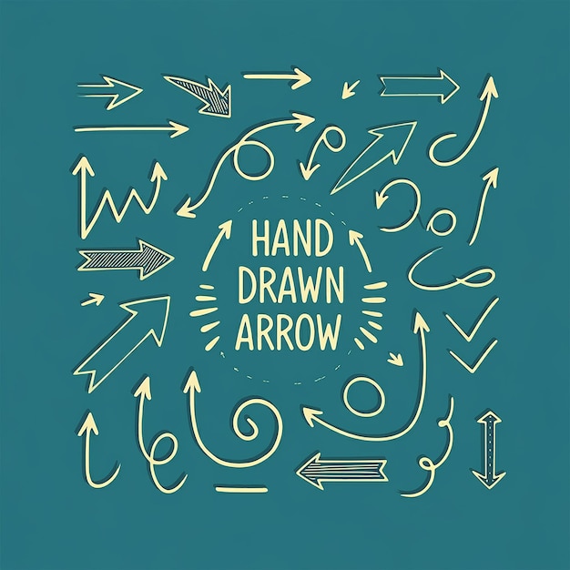 Photo hand drawn modern arrow collection with eye catchy illustration