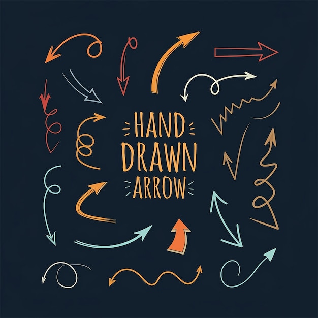 Photo hand drawn modern arrow collection with eye catchy illustration