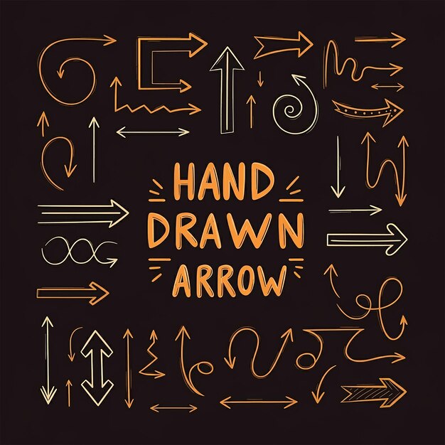 Hand drawn modern arrow collection with eye catchy illustration