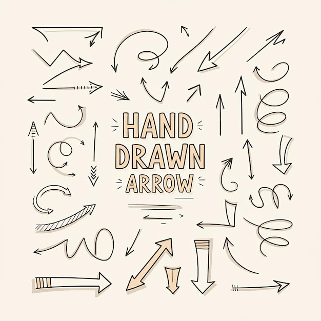 Hand drawn modern arrow collection with eye catchy illustration