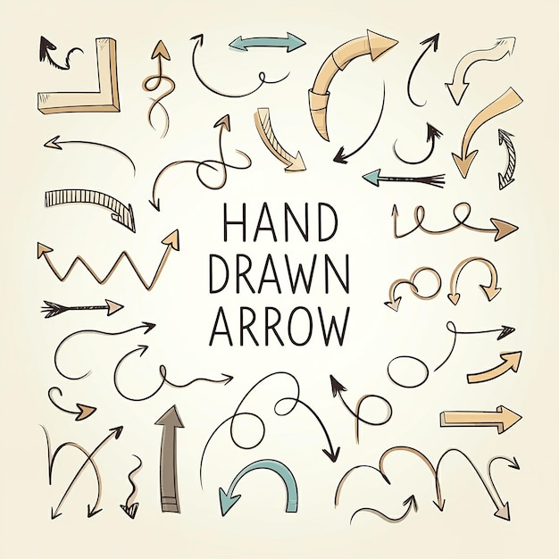 Photo hand drawn modern arrow collection with eye catchy illustration