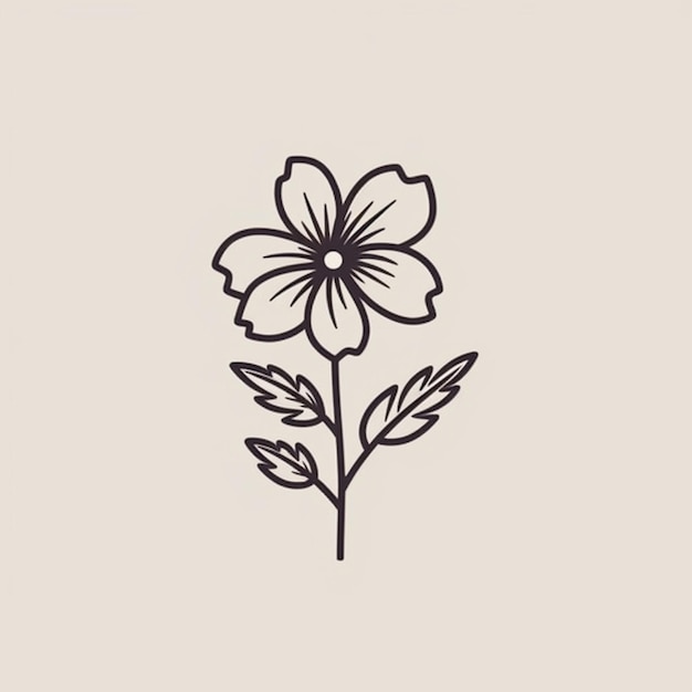 Hand drawn simple flower outline illustration coloring book