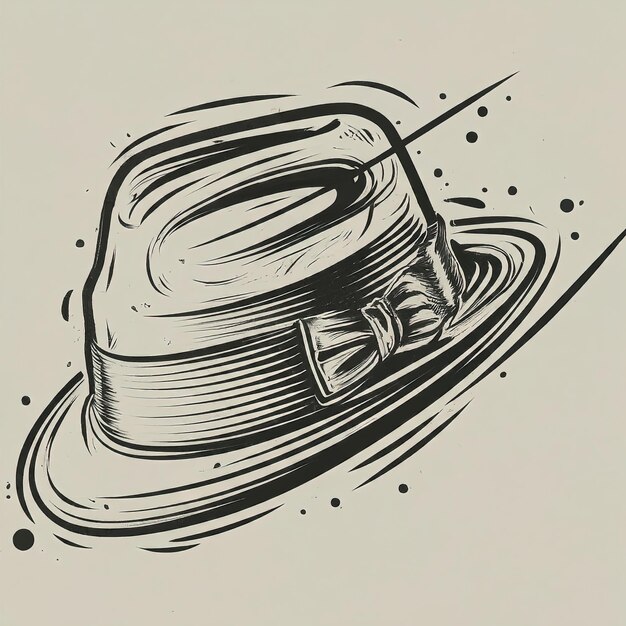 hand drawn sketch of a cowboy hat on a white background