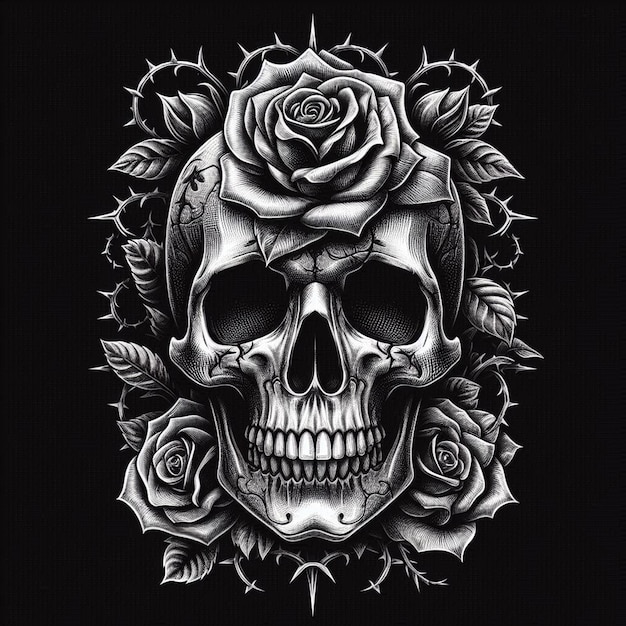 Photo hand drawn skull vector illustration