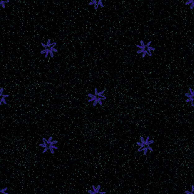 Hand Drawn Snowflakes Christmas Seamless Pattern. Subtle Flying Snow Flakes on chalk snowflakes Background. Actual chalk handdrawn snow overlay. Dramatic holiday season decoration.