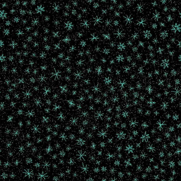 Hand Drawn Snowflakes Christmas Seamless Pattern Subtle Flying Snow Flakes on chalk snowflakes Background Actual chalk handdrawn snow overlay Glamorous holiday season decoration