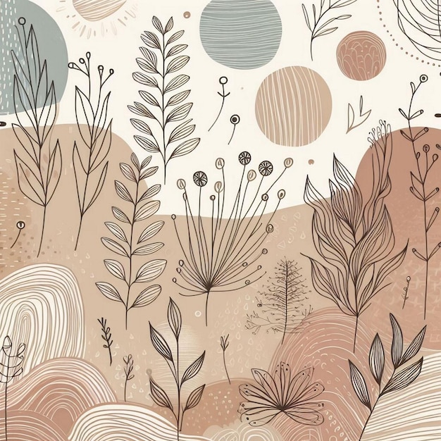 Hand drawn soft earth tones background