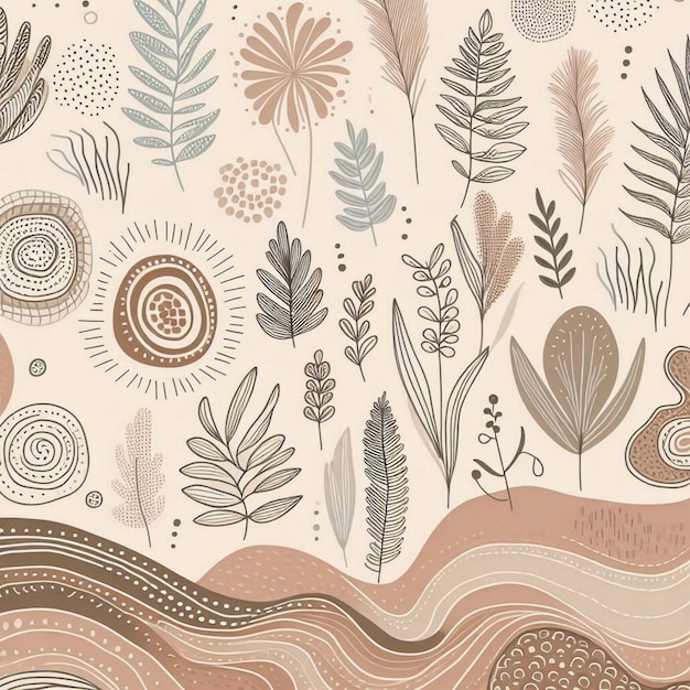 Hand drawn soft earth tones background