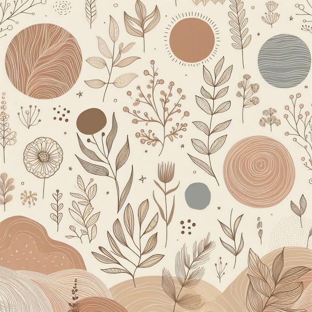 Hand drawn soft earth tones background