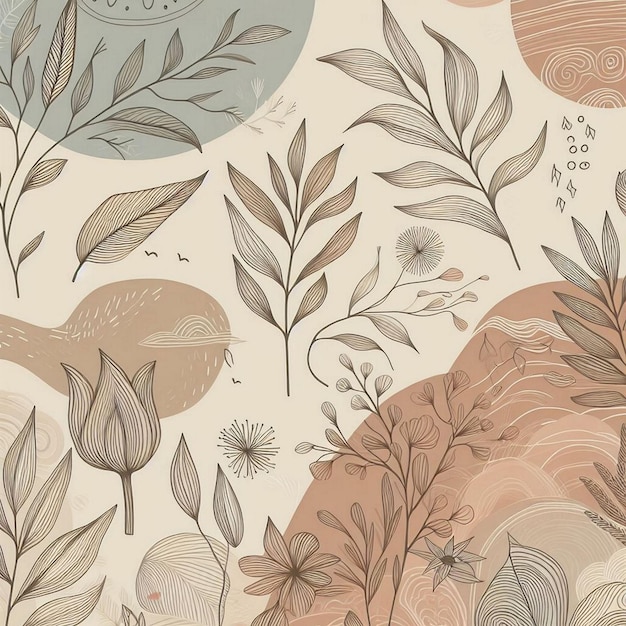 Hand drawn soft earth tones background