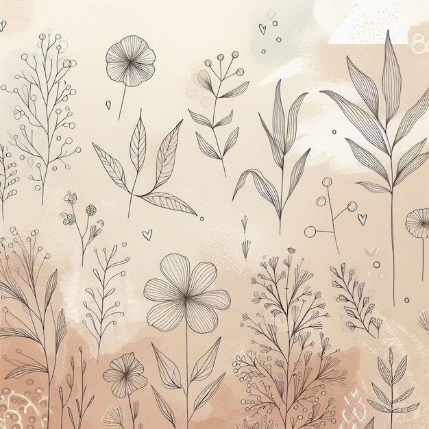 Hand drawn soft earth tones background