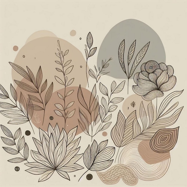 Hand drawn soft earth tones background