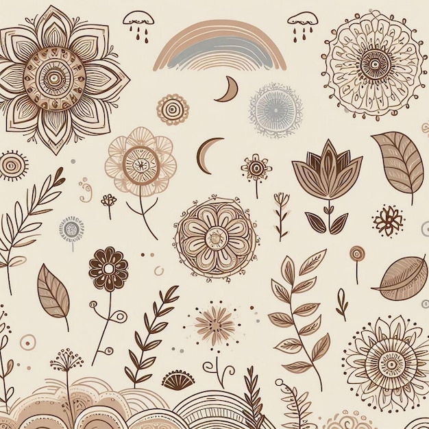 Hand drawn soft earth tones background