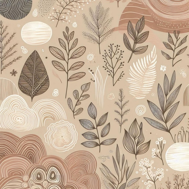 Hand drawn soft earth tones background