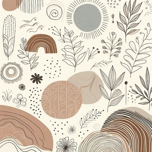 Hand drawn soft earth tones background