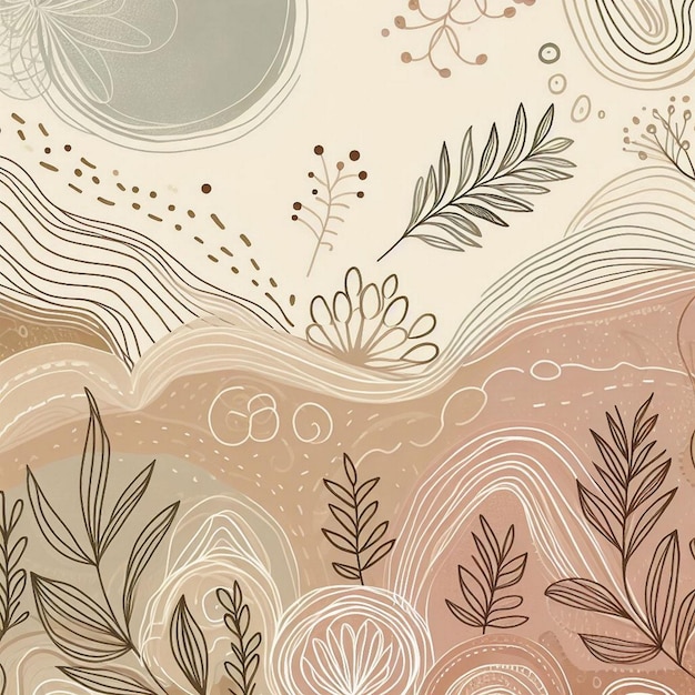 Hand drawn soft earth tones background