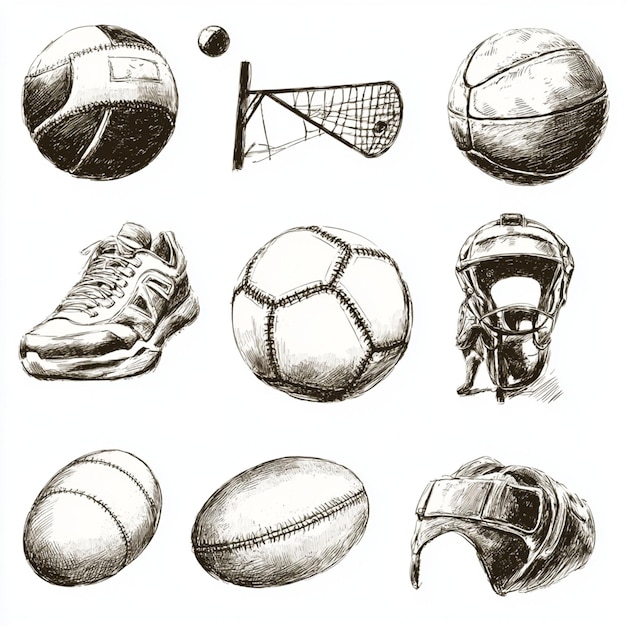 Hand drawn sports recreation illustration