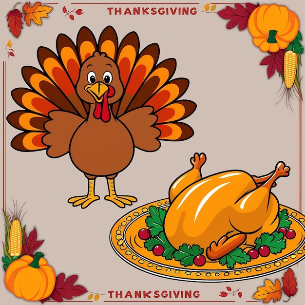 Hand drawn thanksgiving celebration illustration