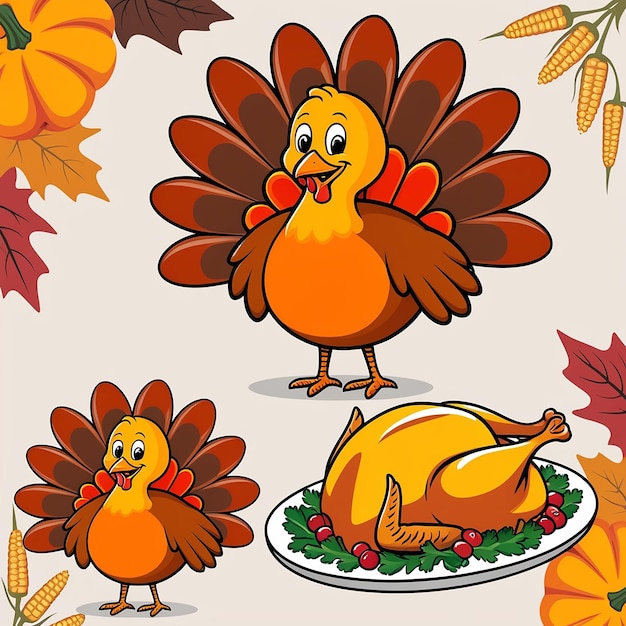 Hand drawn thanksgiving celebration illustration