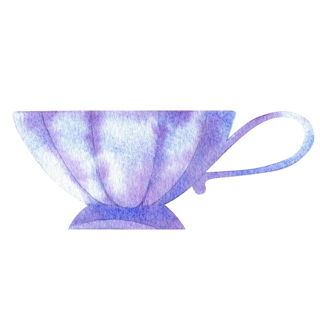 Hand drawn watercolor of cup Stock illustration of porcelain mug