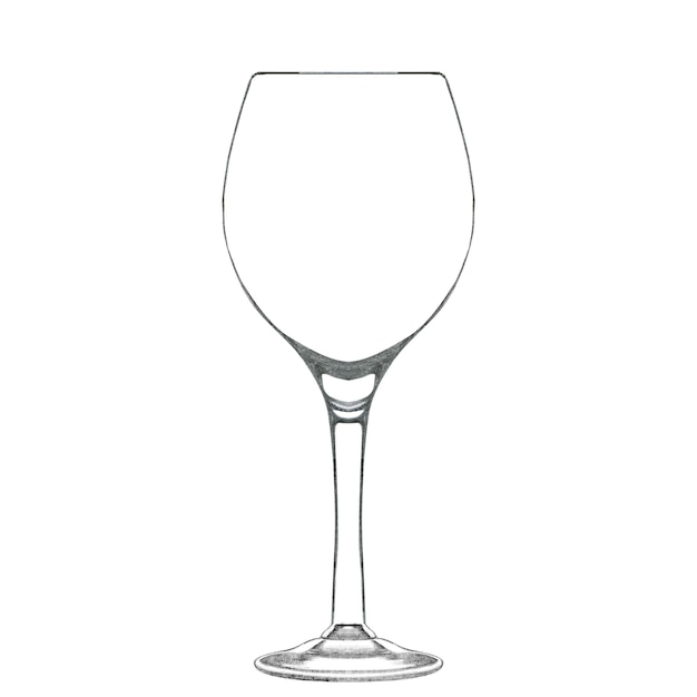 Hand drawn wine glass