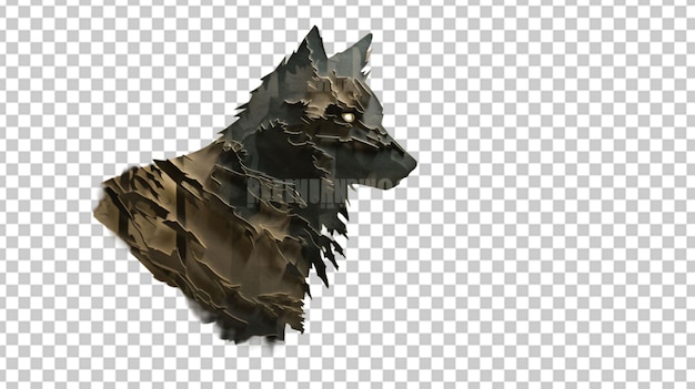 hand drawn wolf head silhouette